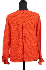 Red and Black Polka Dot Blouse As Seen on Hallmark - Size Small