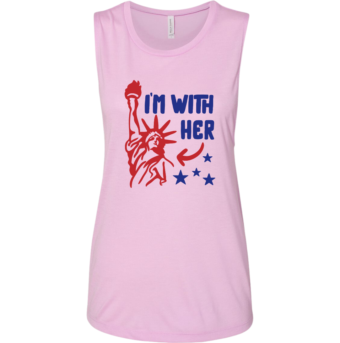 I'm with Her Dressing Festive pink tank