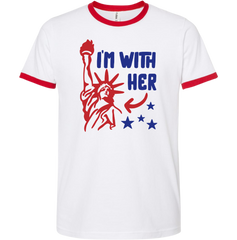 I'm with Her Dressing Festive ringer t-shirt