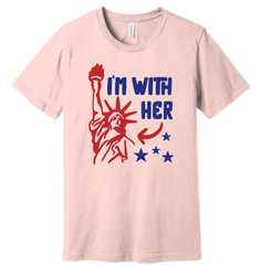 I'm with Her Dressing Festive pink T-shirt