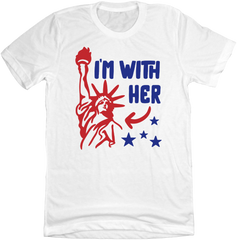 I'm with Her Dressing Festive white t-shirt