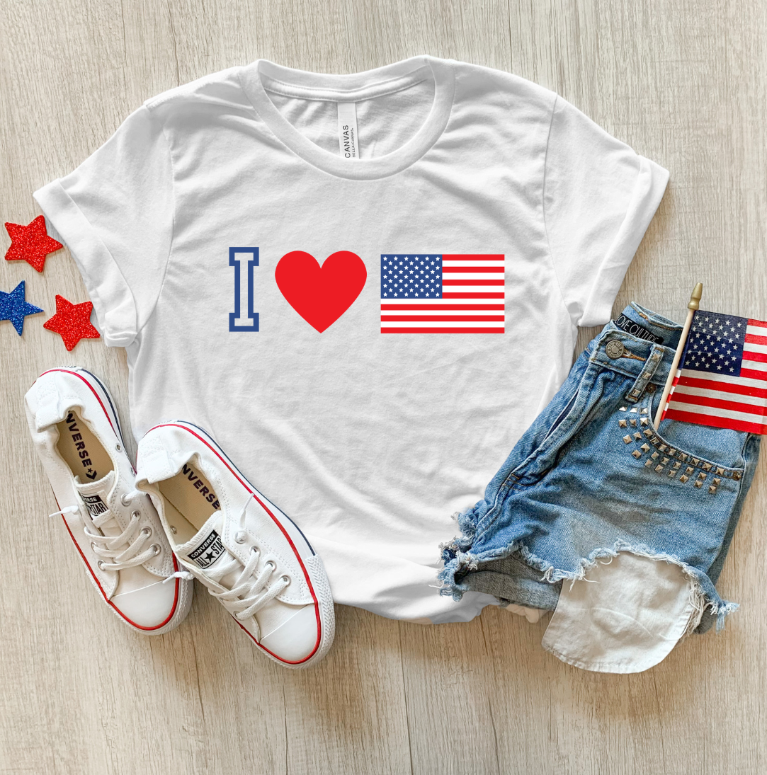 I Heart Flag Dressing Festive white t-shirt
