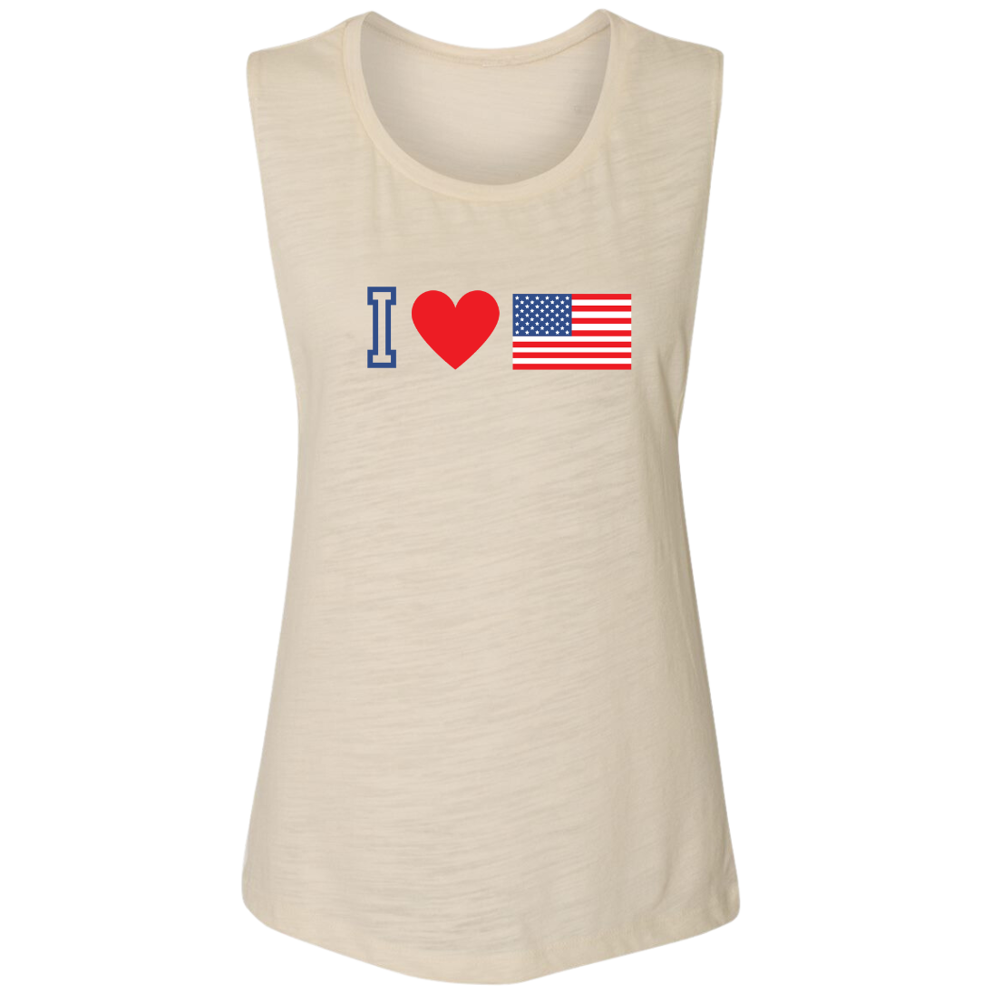 I Heart Flag Dressing Festive natural tank