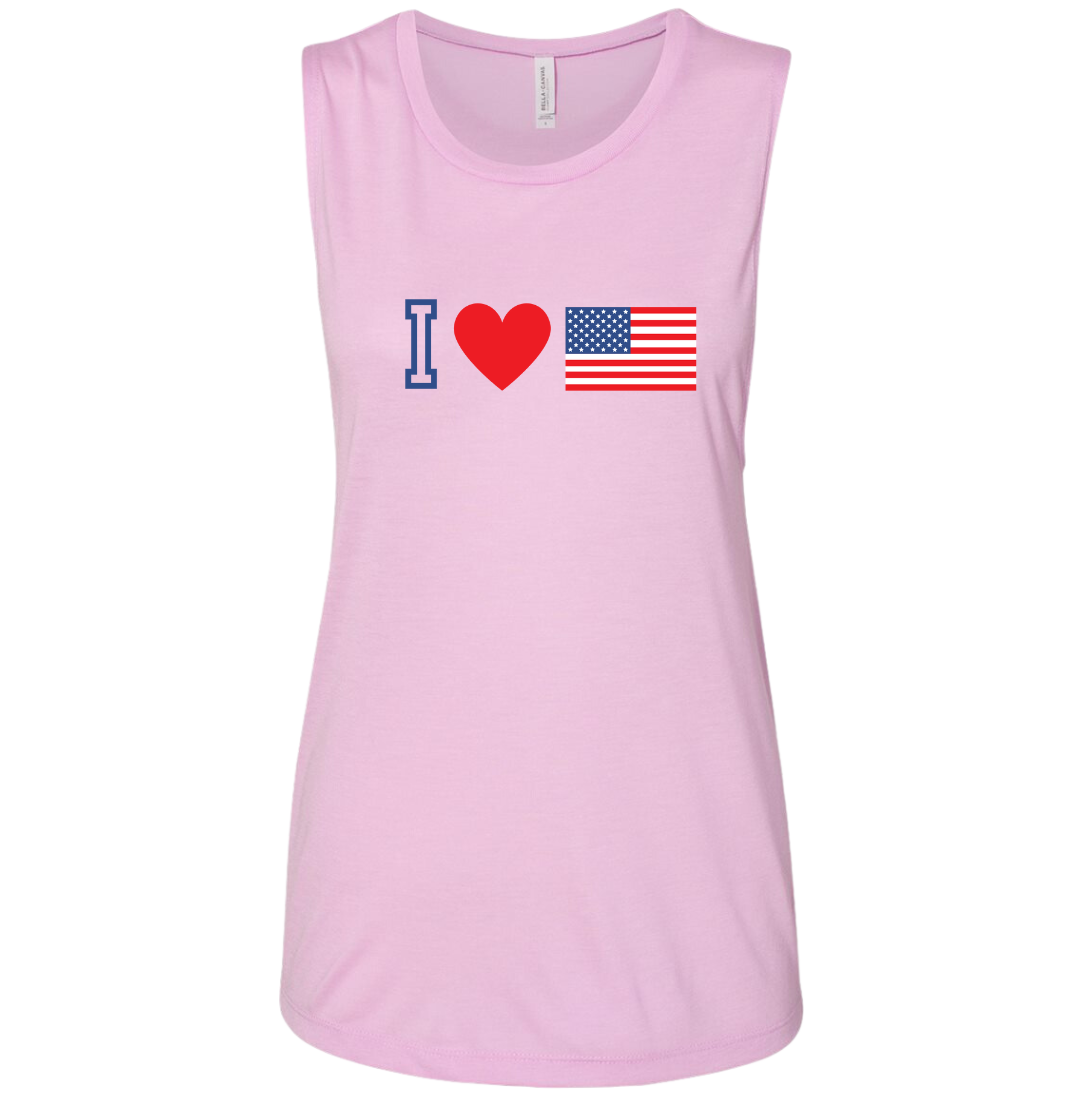 I Heart Flag Dressing Festive pink tank