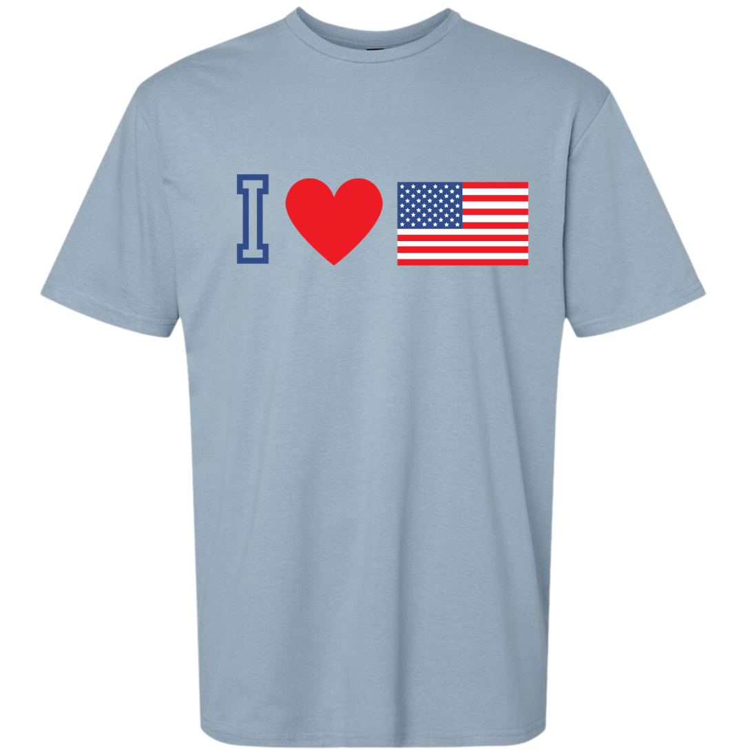 I Heart Flag Dressing Festive stone blue t-shirt
