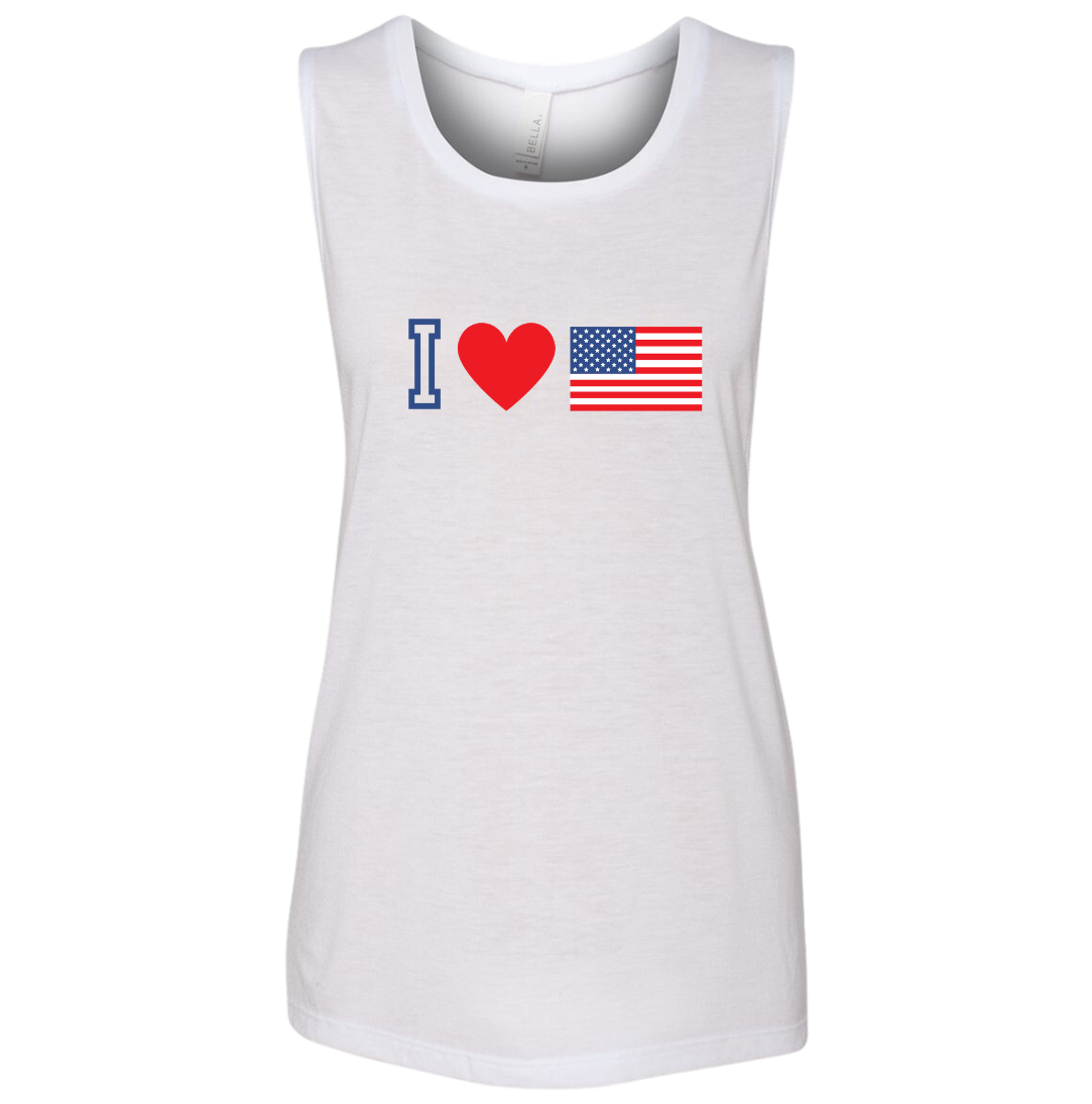 I Heart Flag Dressing Festive white tank