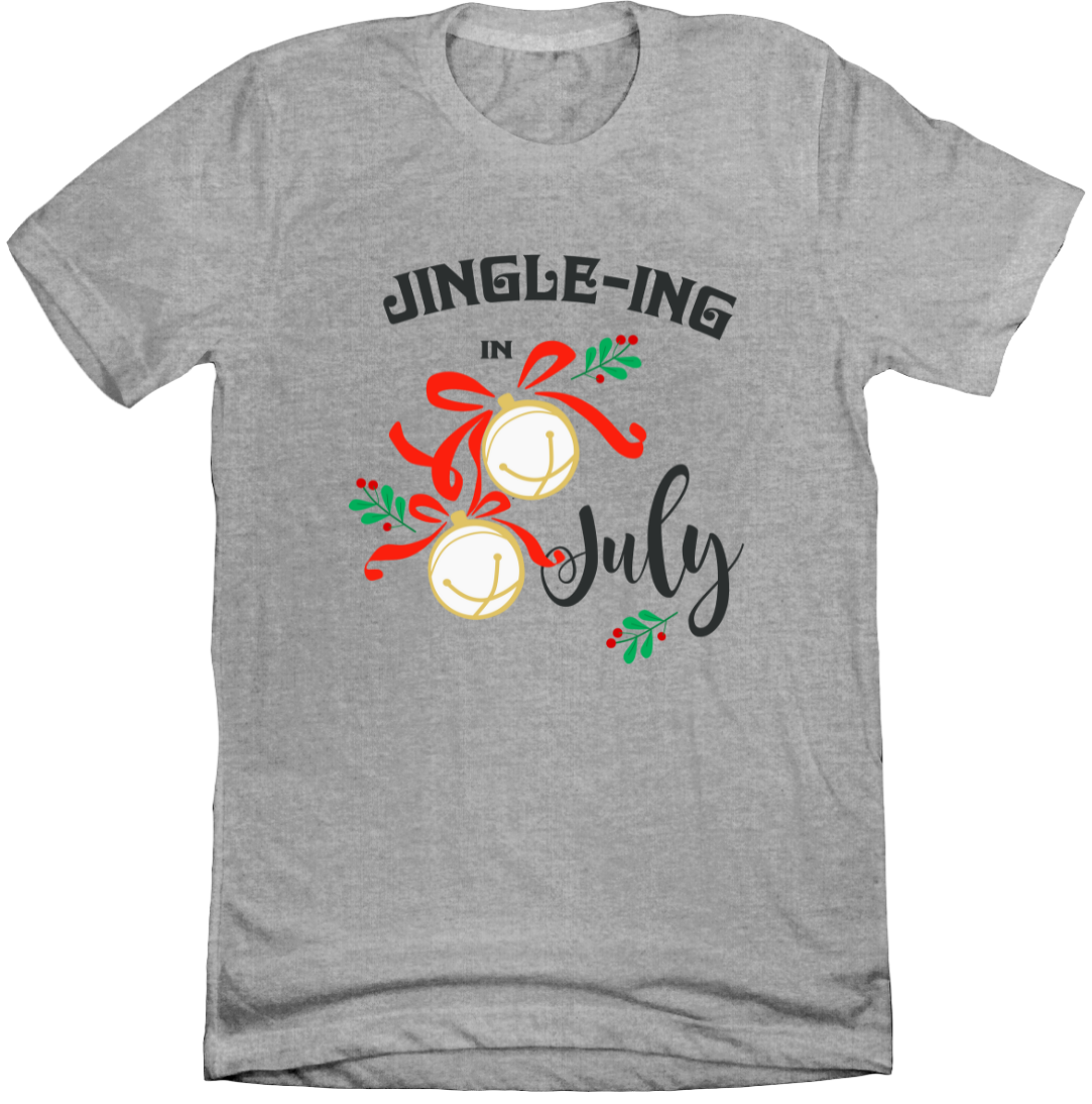 Jingle in July Dressing Festive grey T-shirt