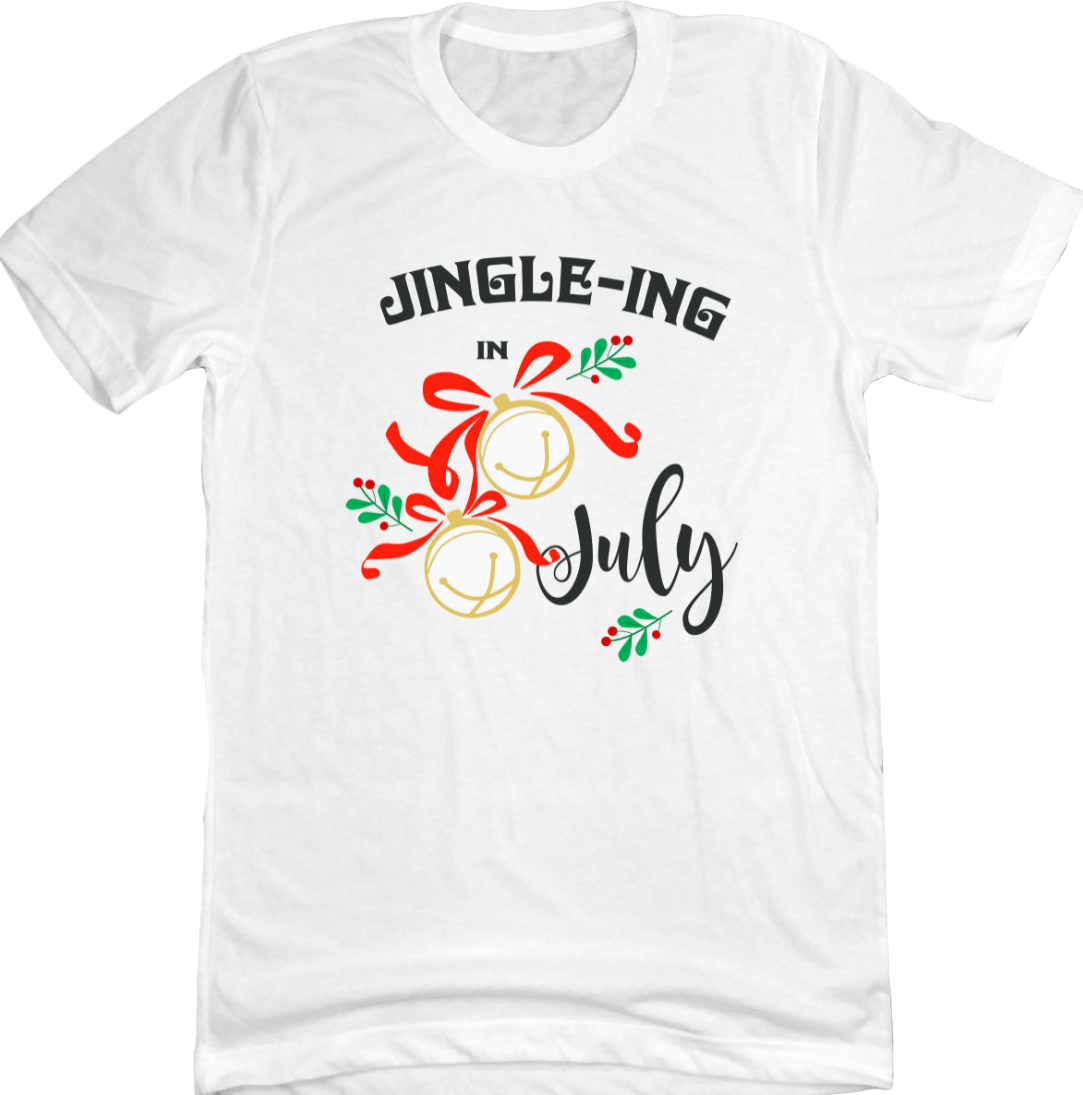 Jingle in July Dressing Festive white T-shirt