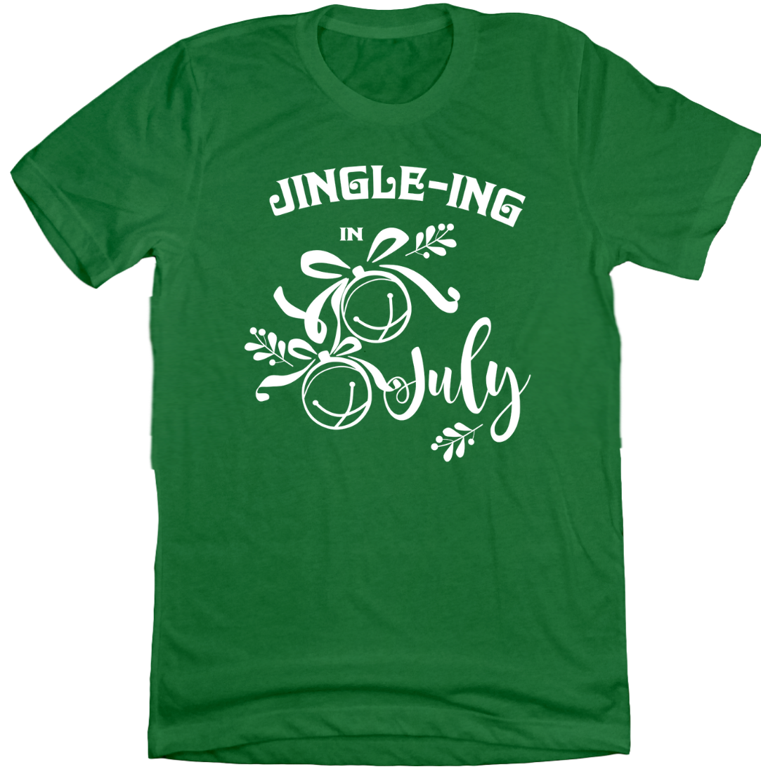 Jingle in July All-White Version Dressing Festive green T-shirt