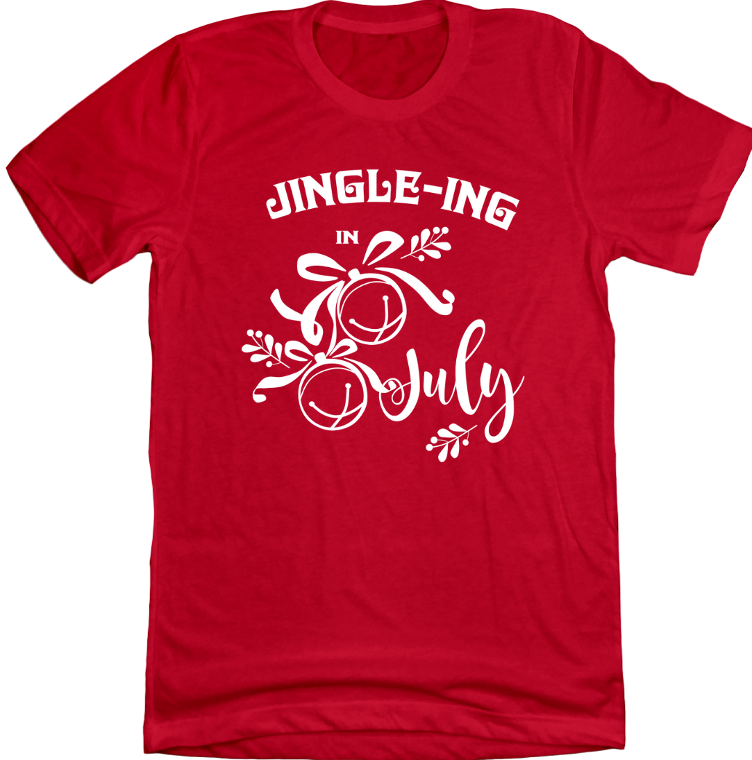Jingle in July All-White Version Dressing Festive red T-shirt