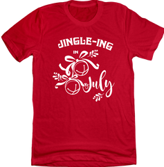 Jingle in July All-White Version Dressing Festive red T-shirt
