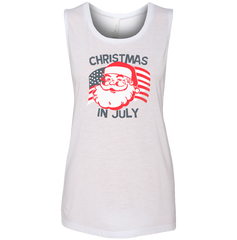 Santa Flag Dressing festive white tank