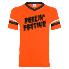Halloween Feelin' Festive dressing festive orange ringer
