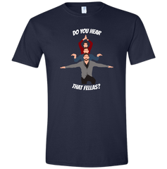 Three Wiseman and a Baby Hallmark Fellas Dressing Festive navy T-shirt