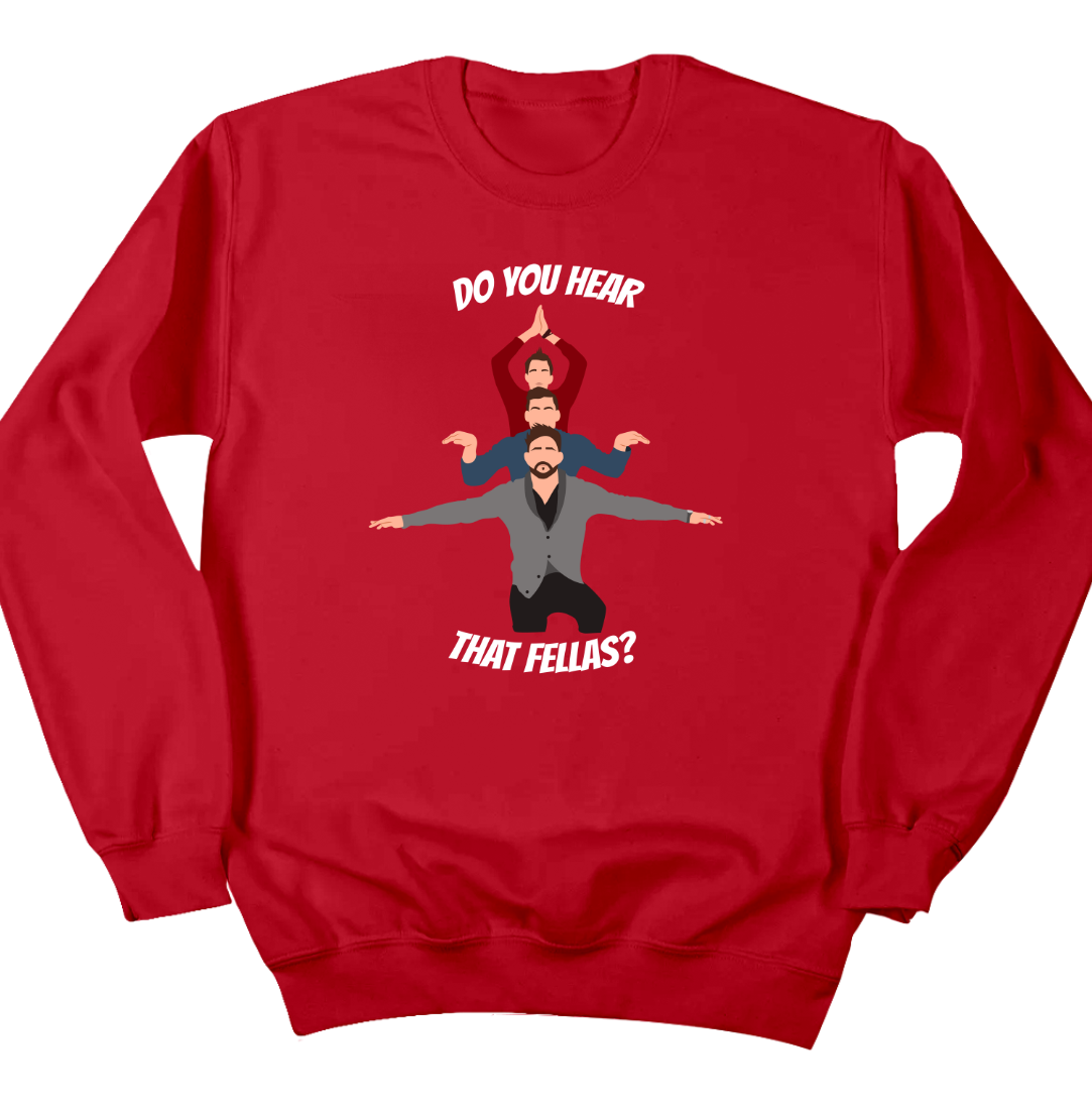 Three Wiseman and a Baby Hallmark Fellas Dressing Festive red crewneck