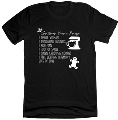 Christmas Movie Recipe Dressing Festive black T-shirt