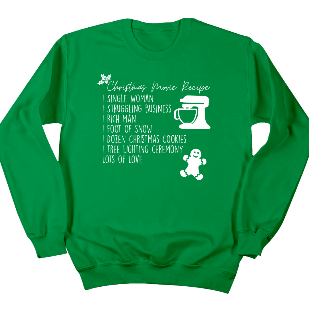 Christmas Movie Recipe Dressing Festive green crew