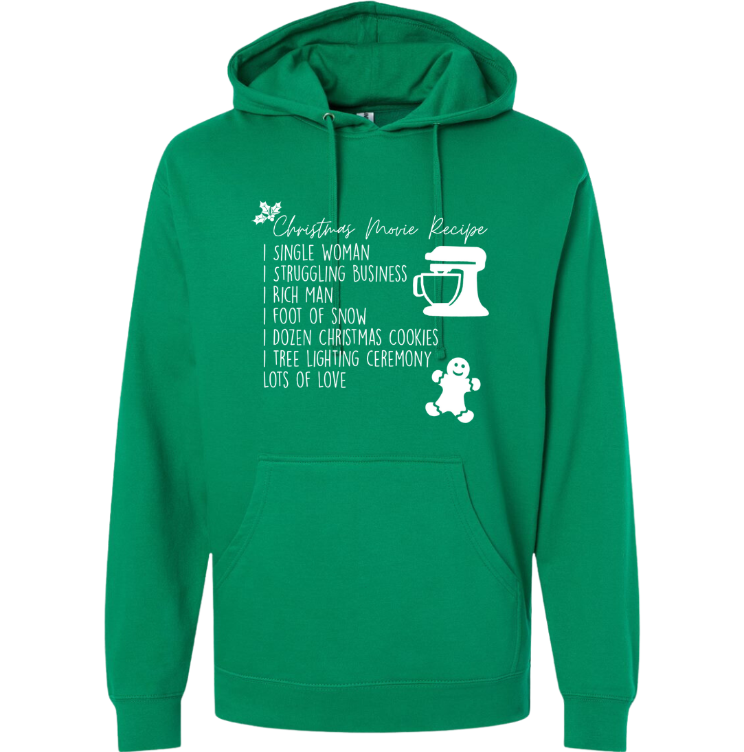 Christmas Movie Recipe Dressing Festive green Hoodie