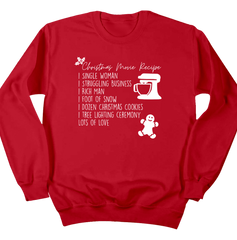 Christmas Movie Recipe Dressing Festive  crewneck Red