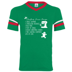 Christmas Movie Recipe Dressing Festive green ringer T-shirt