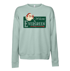 Welcome To Evergreen Dressing Festive dusty blue Crew