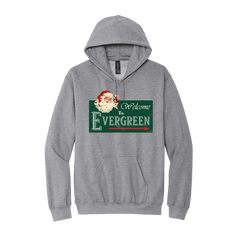 Welcome To Evergreen Dressing Festive grey hoodie
