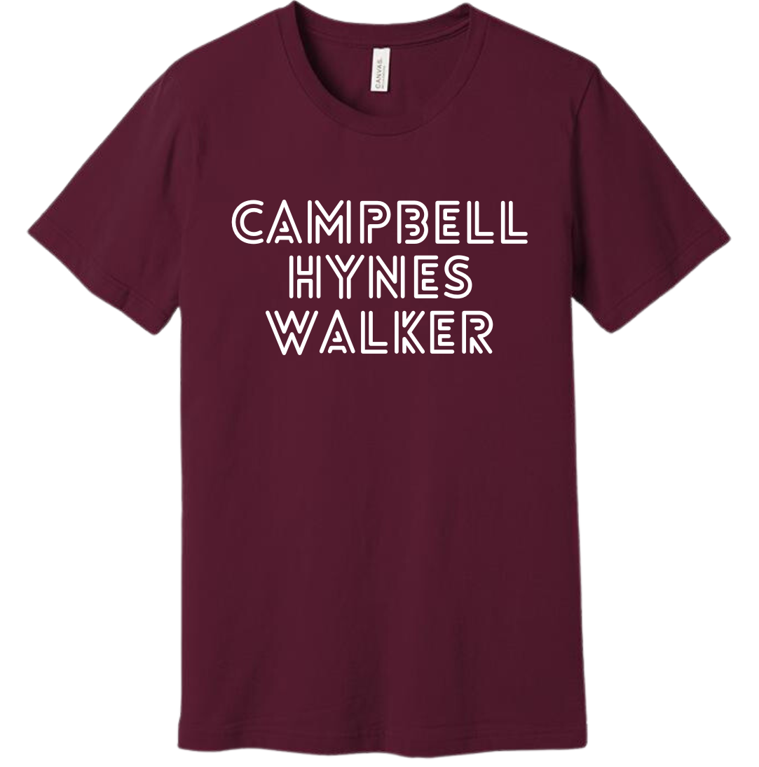 Campbell Hynes Walker Hallmark Favorite marroons Dressing Festive T-shirt