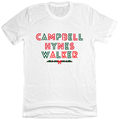 Campbell Hynes Walker Hallmark Favorites Christmas Version Dressing Festive T-shirt white