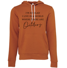 World With Octobers Black Print Dressing Festive autumn hoodie