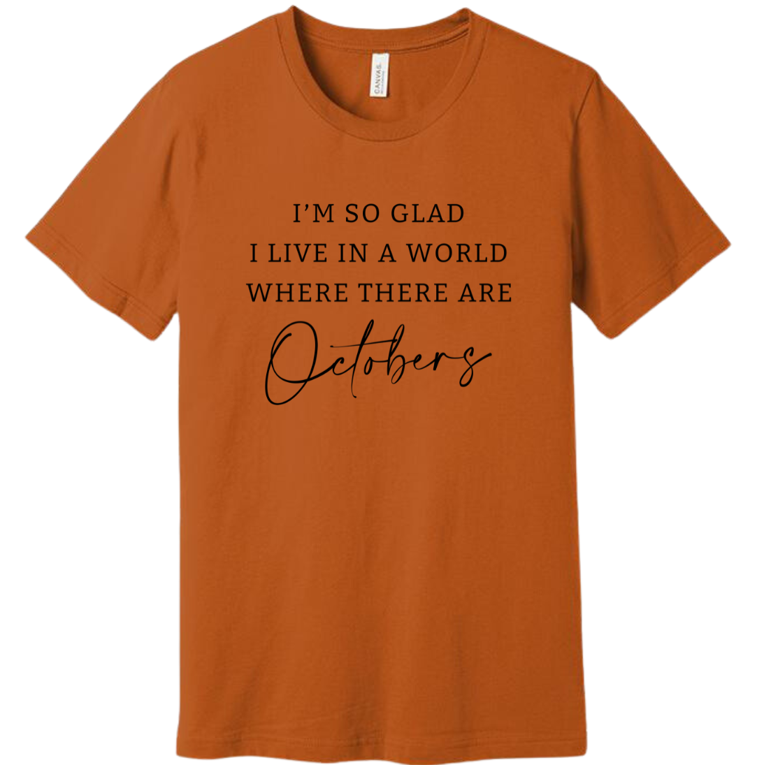 World With Octobers Black Print Dressing Festive Autumn T-shirt