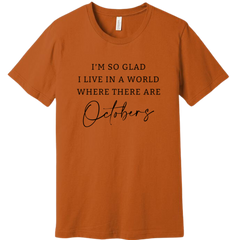World With Octobers Black Print Dressing Festive Autumn T-shirt