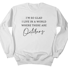 World With Octobers Black Print Dressing Festive white crew