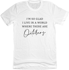 World With Octobers Black Print Dressing Festive white tee