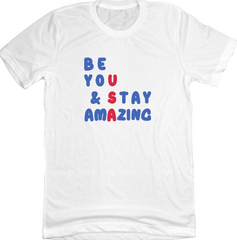 Be You USA dressing festive white tee