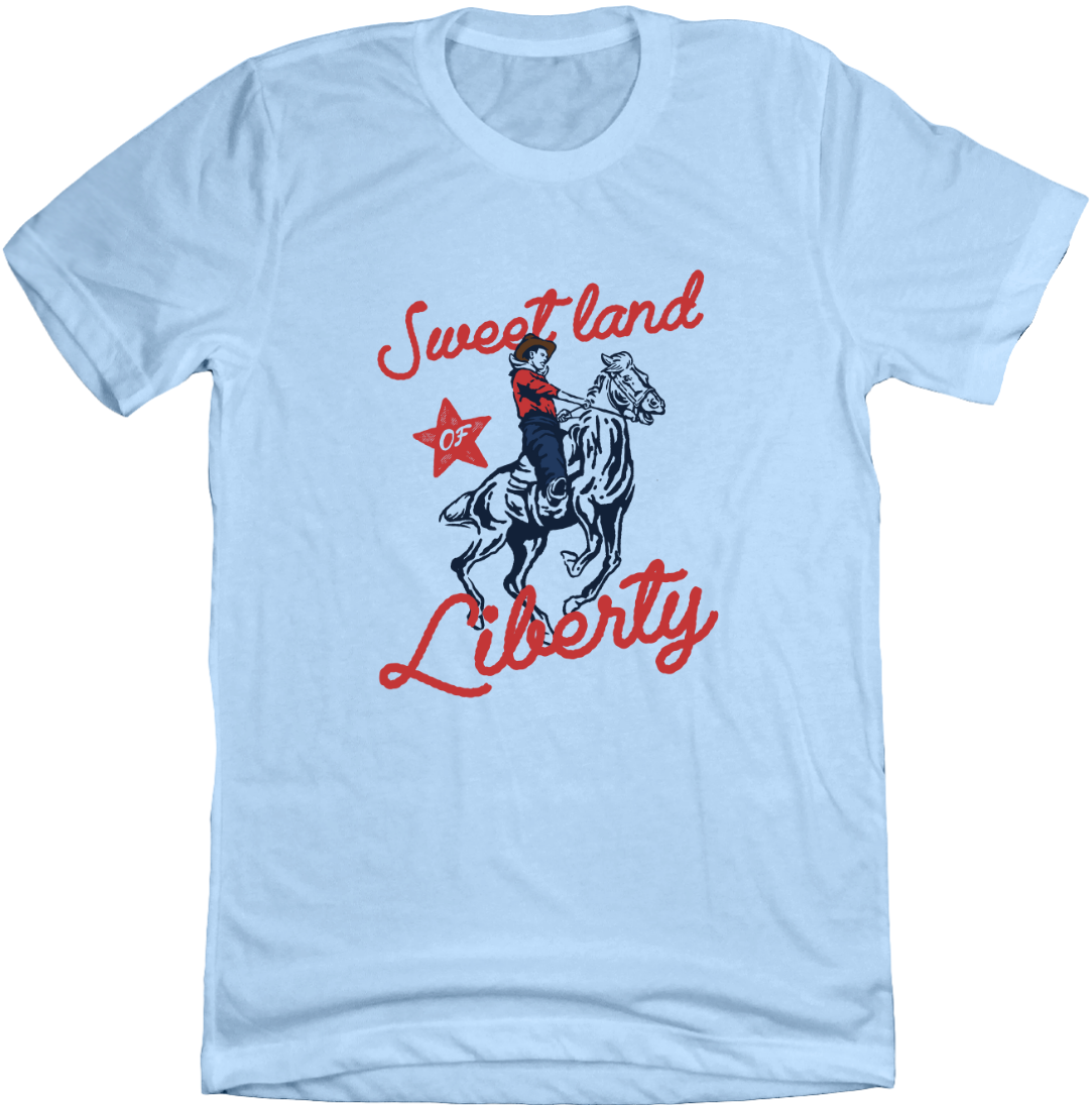 Sweet Land of Liberty Dressing Festive T-shirt light blue