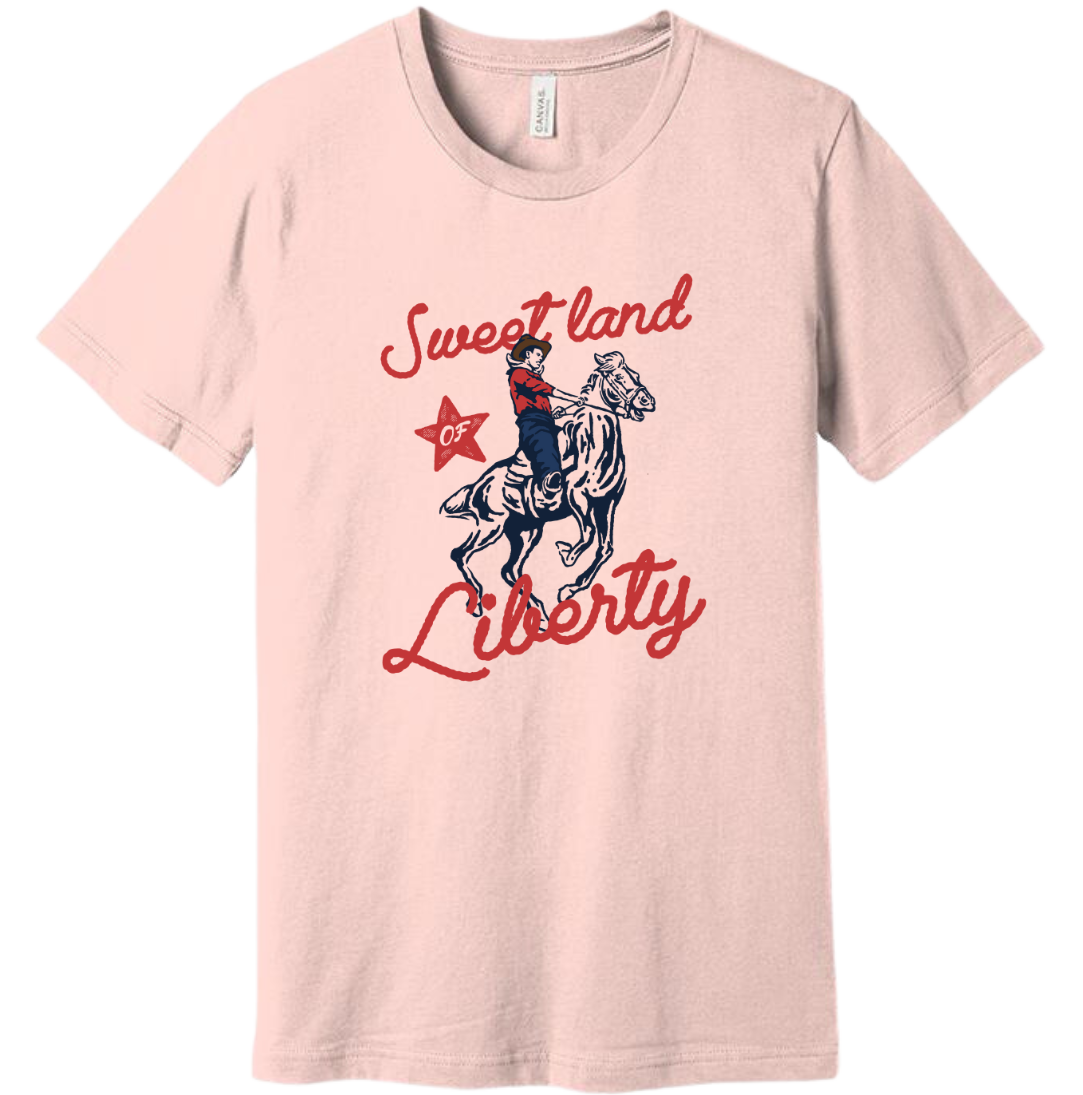 Sweet Land of Liberty Dressing Festive T-shirt soft pink