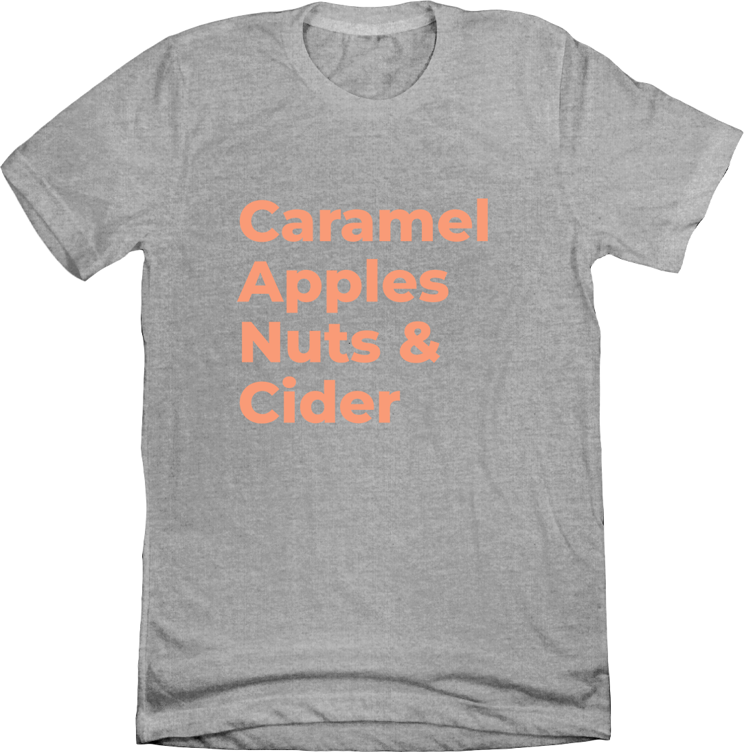 Fall Foods Bucket List Dressing Festive T-shirt grey