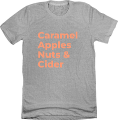 Fall Foods Bucket List Dressing Festive T-shirt grey