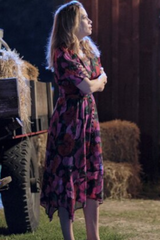 Silk Floral Button Up Dress As Seen on Hallmark - Size 3 (US M or L)