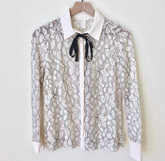 Button Down Floral Lace Blouse As Seen on Hallmark - Size 6