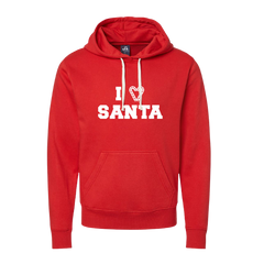 I Love Santa Candy Cane Heart White Ink Dressing Festive hoodie red