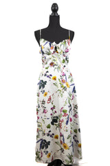 White Floral Satin Dress As Seen On Danica on Hallmark - Size 6