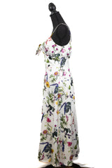 White Floral Satin Dress As Seen On Danica on Hallmark - Size 6