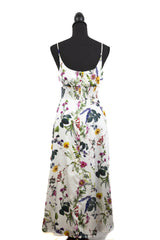 White Floral Satin Dress As Seen On Danica on Hallmark - Size 6