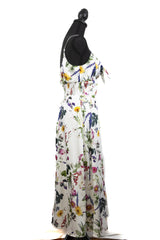 White Floral Satin Dress As Seen On Danica on Hallmark - Size 6