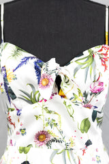 White Floral Satin Dress As Seen On Danica on Hallmark - Size 6