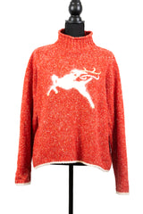 Reindeer Turtleneck Sweater As Seen on Hallmark - Size M