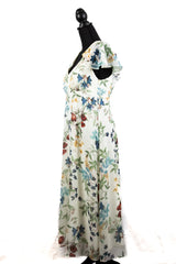 White Floral Midi Dress As Seen on Lacey - Size M