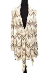 Chevron Sweater Cardigan with Tie As Seen on Hallmark - Size S