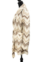 Chevron Sweater Cardigan with Tie As Seen on Hallmark - Size S